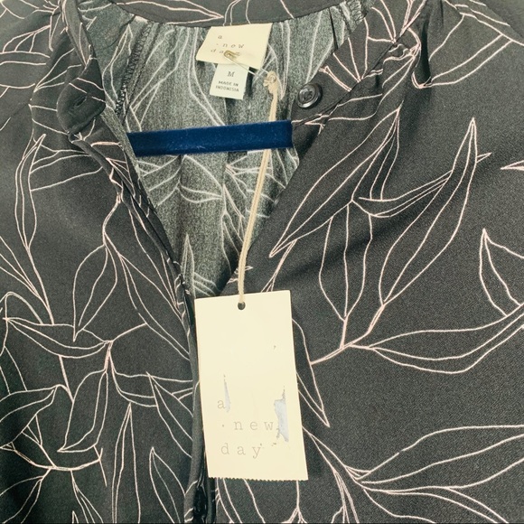 A new day black pink floral midi dress size M - Picture 2 of 8